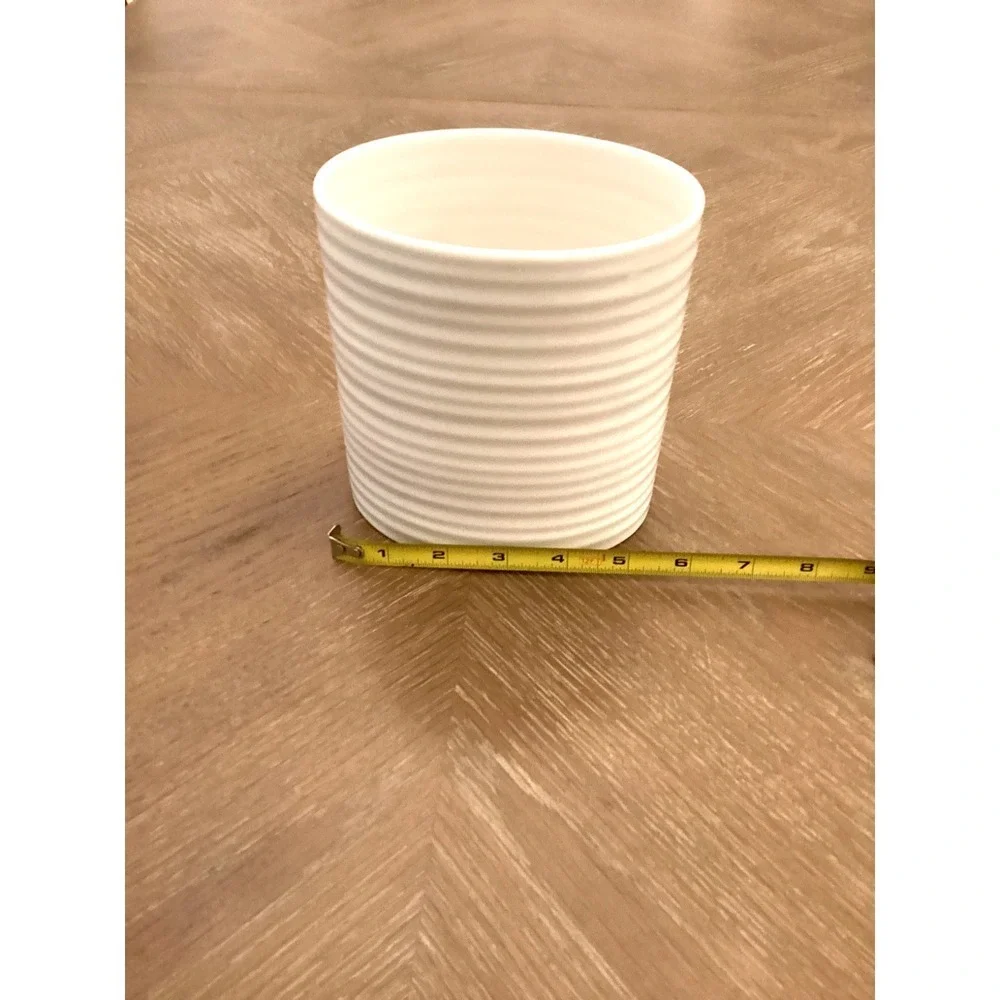 Sophie Conran For Portmeirion Large Oval Pottery Ribbed Utensil Jar NWOT